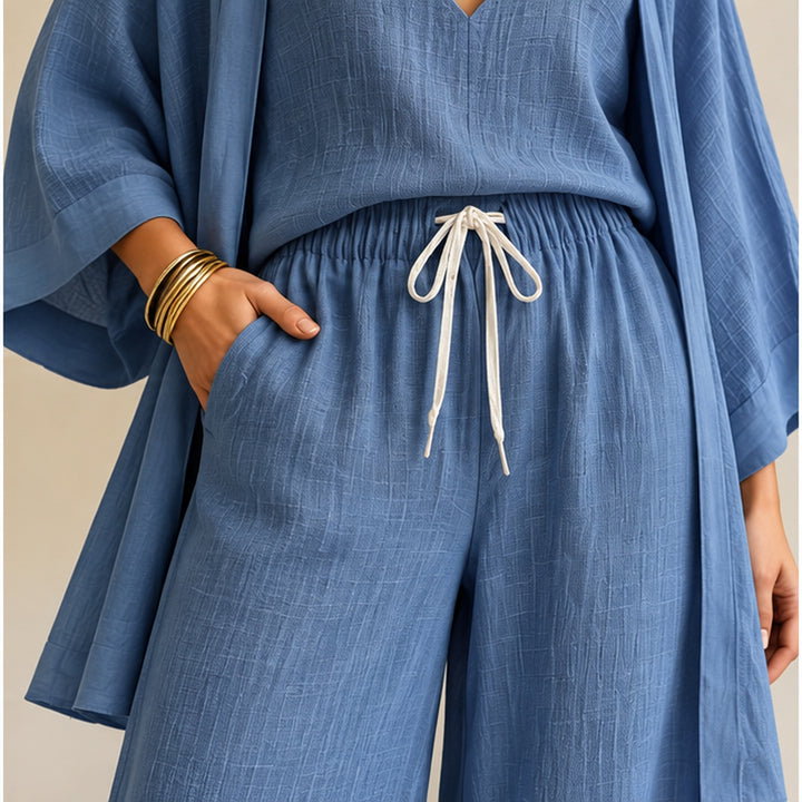 Ilona | Kimono a kalhoty, džínově modrá