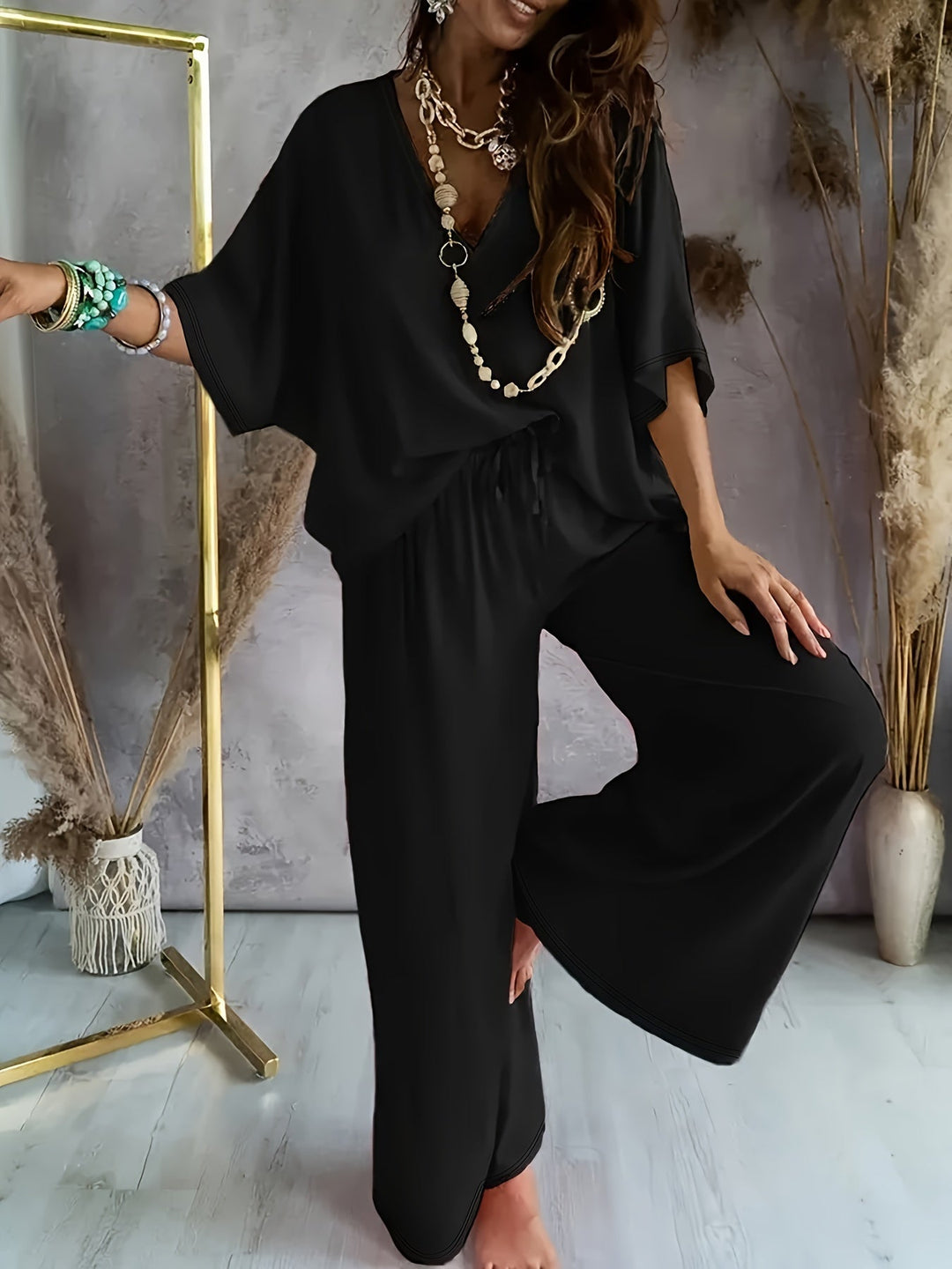 ENSEMBLE CHIC À COL EN V POUR FEMMES