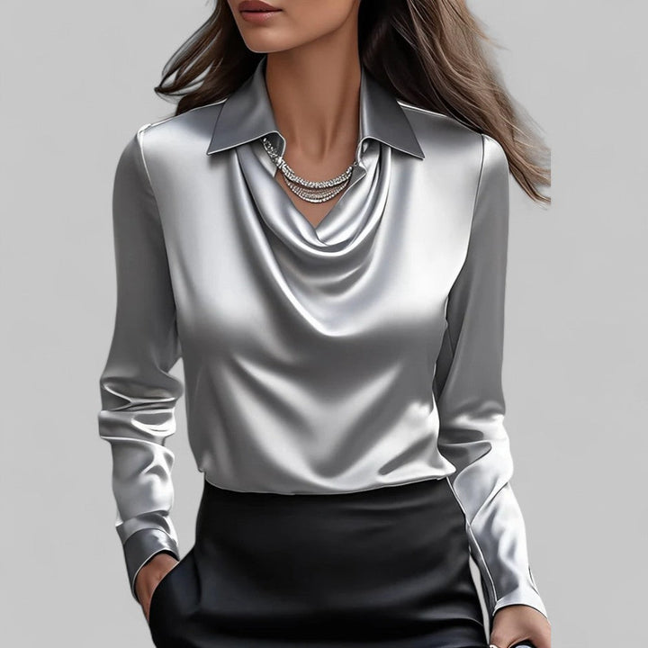 BLOUSE EN SATIN DRAPÉE POUR FEMMES