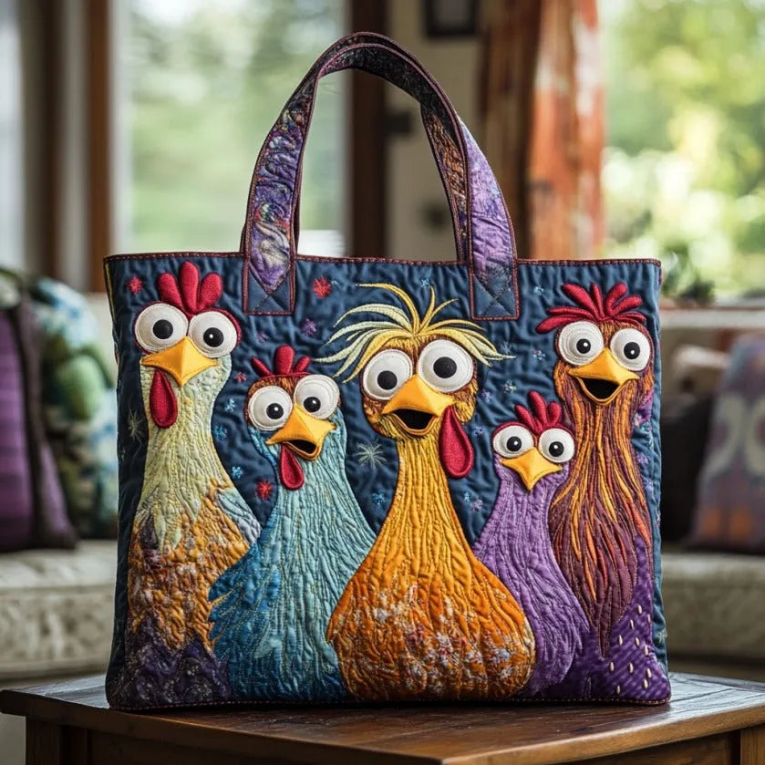 Sac Matelassé Cinq Poules Colorées