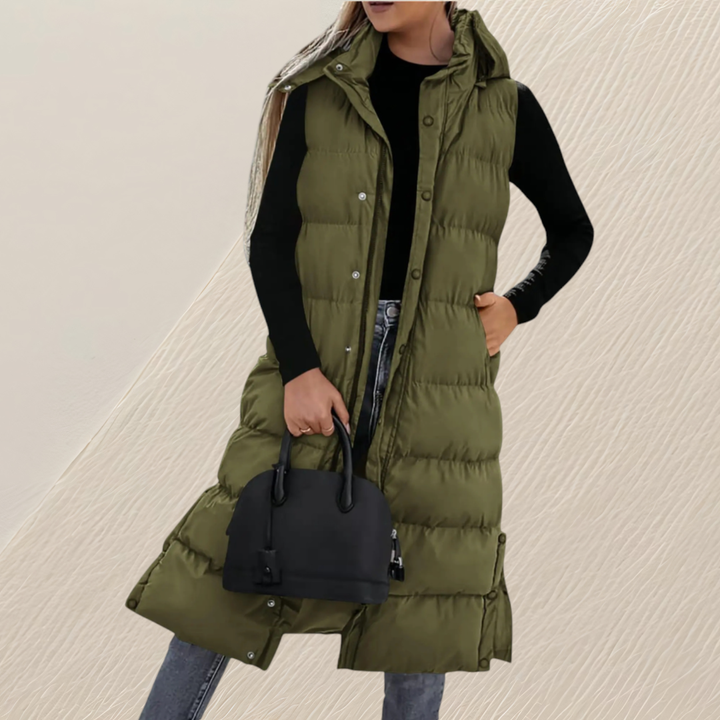 Simone | Gilet Long Matelassé Ample