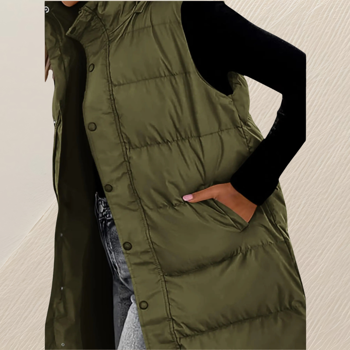 Simone | Gilet Long Matelassé Ample