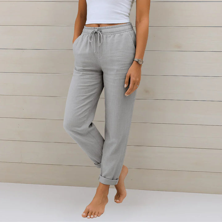 PANTALON EN LIN MÉLANGÉ POUR FEMME