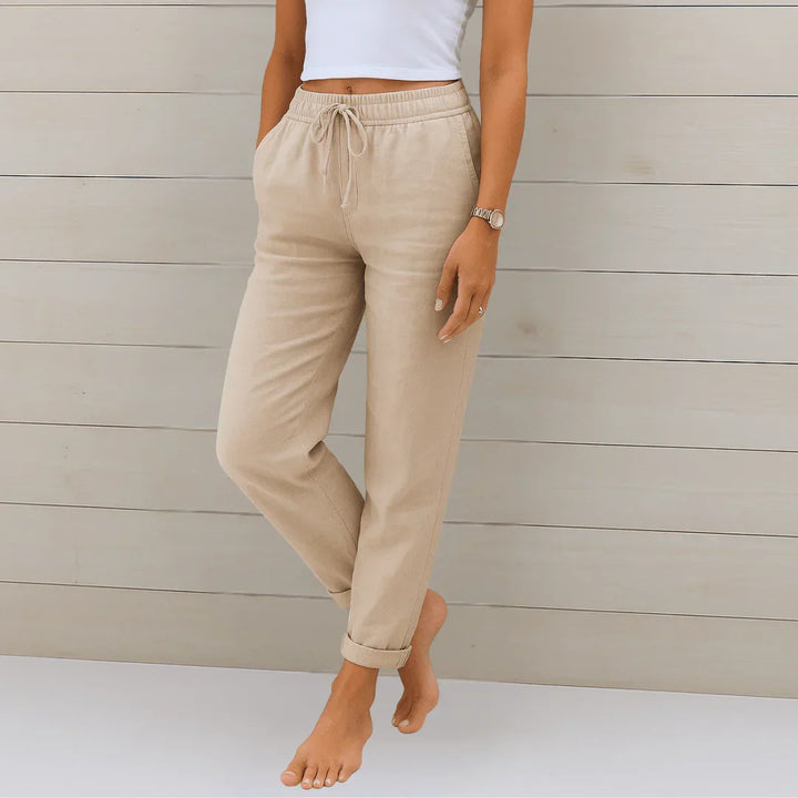 PANTALON EN LIN MÉLANGÉ POUR FEMME