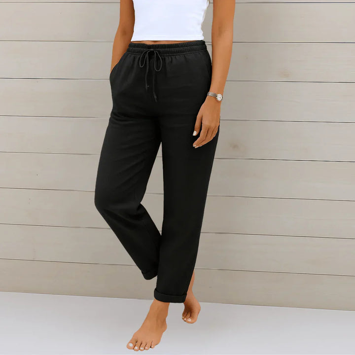 PANTALON EN LIN MÉLANGÉ POUR FEMME