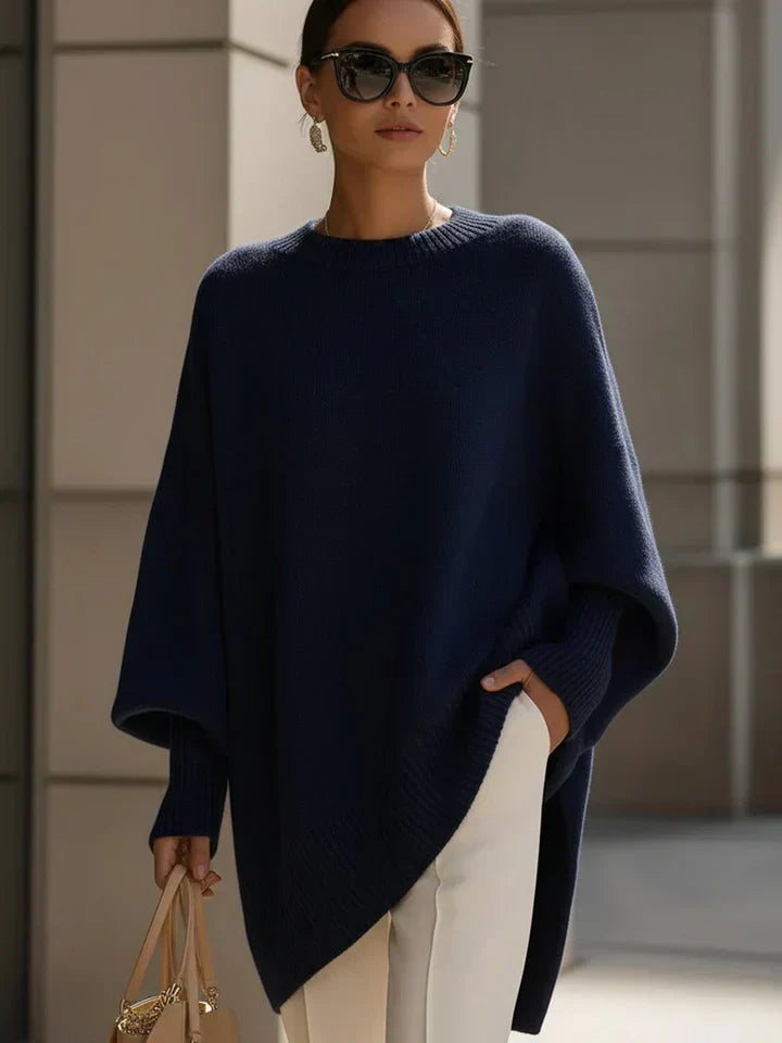 Isaure | Pull Maille Douce Coupe Ample – Bleu marine