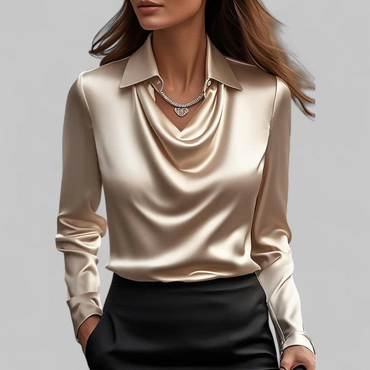 BLOUSE EN SATIN DRAPÉE POUR FEMMES