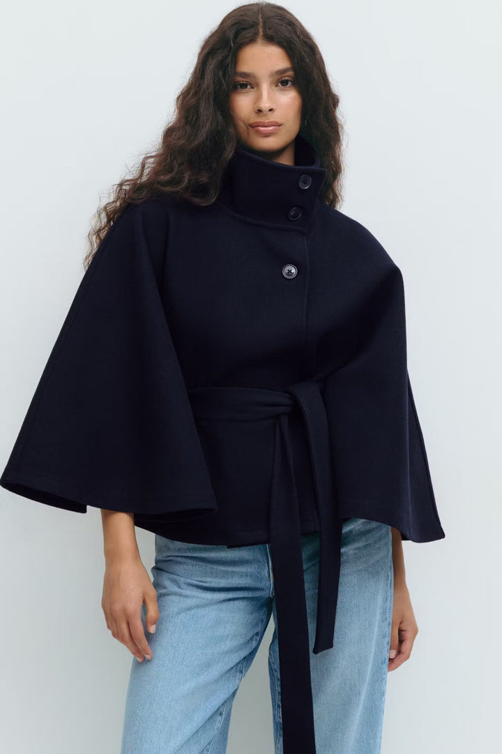 Virginie | Manteau Cape à Ceinture