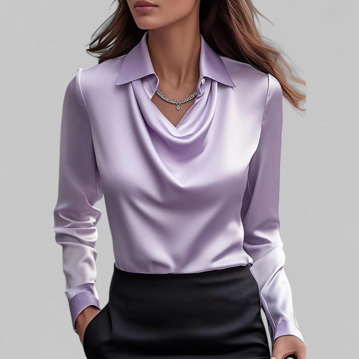 BLOUSE EN SATIN DRAPÉE POUR FEMMES