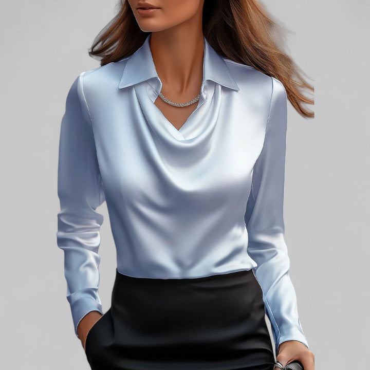 BLOUSE EN SATIN DRAPÉE POUR FEMMES