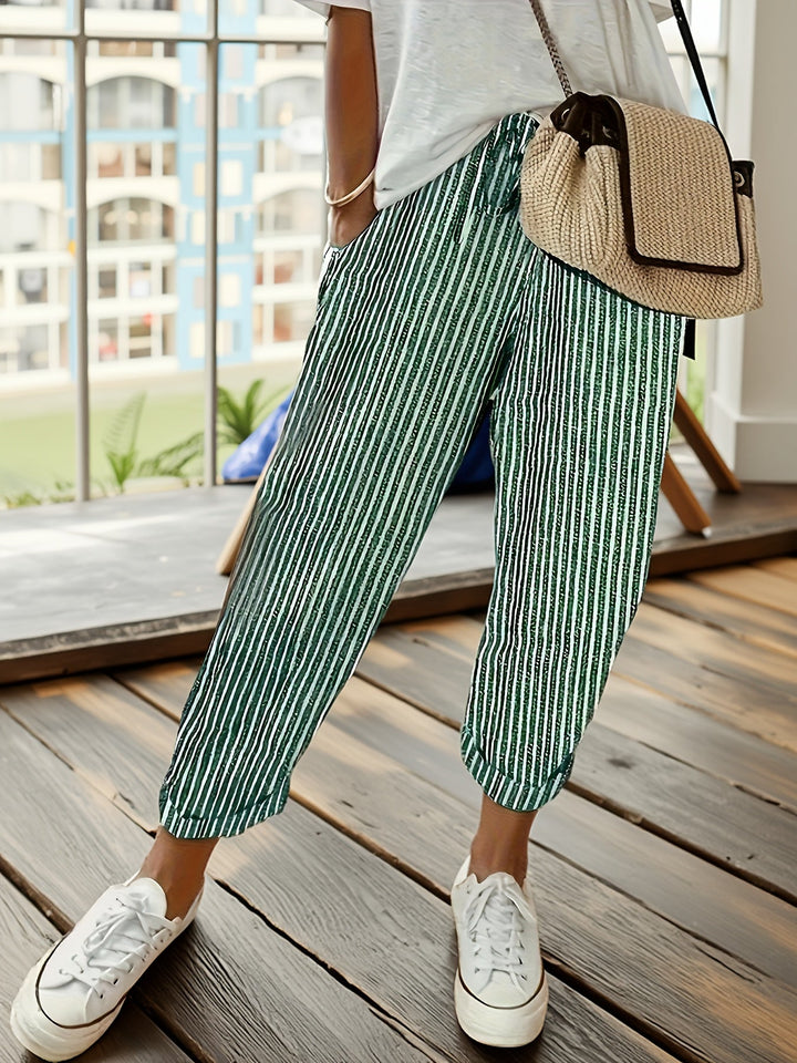 PANTALONS LARGES À RAYURES POUR FEMMES