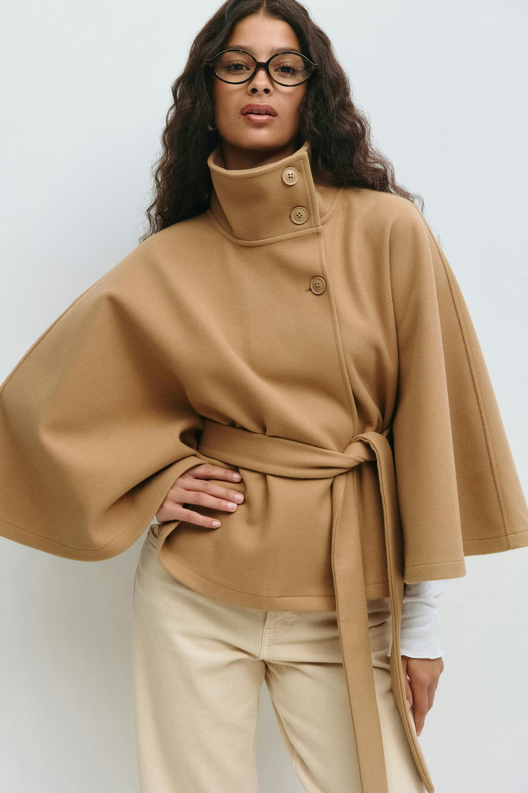 Virginie | Manteau Cape à Ceinture