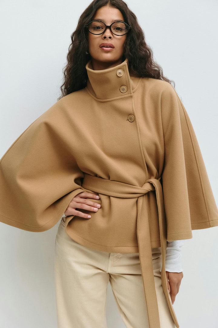 Virginie | Manteau Cape à Ceinture