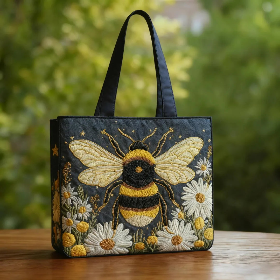 Sac Cabas Matelassé Marguerites et Étoiles