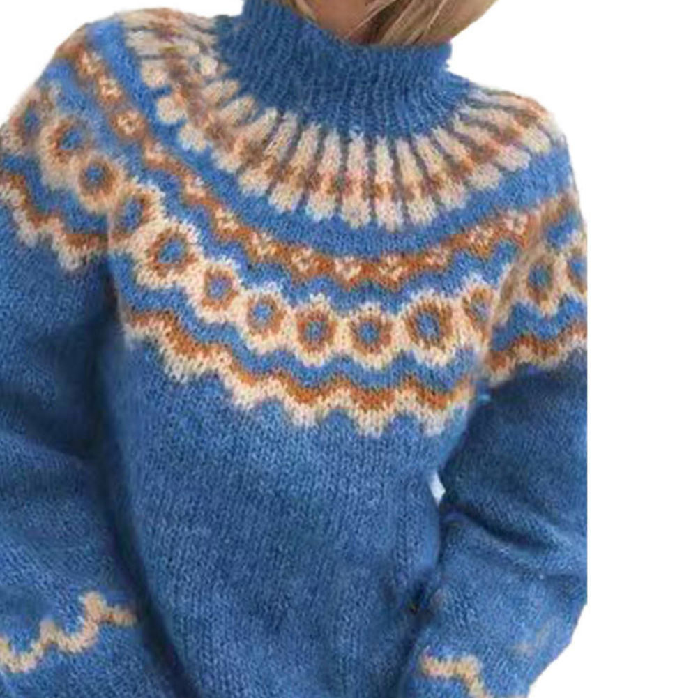 PULL COL ROLLÉ RIBBÉ POUR FEMMES