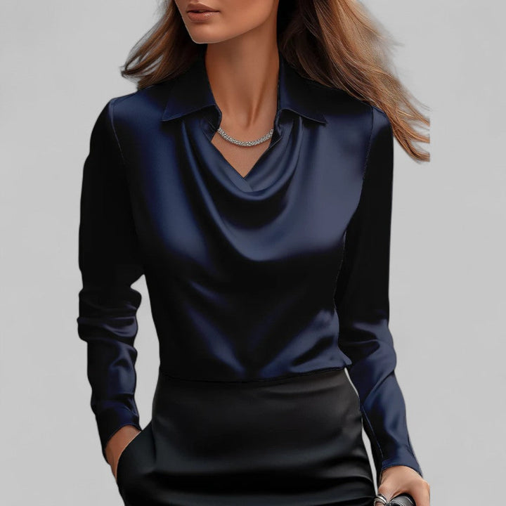 BLOUSE EN SATIN DRAPÉE POUR FEMMES