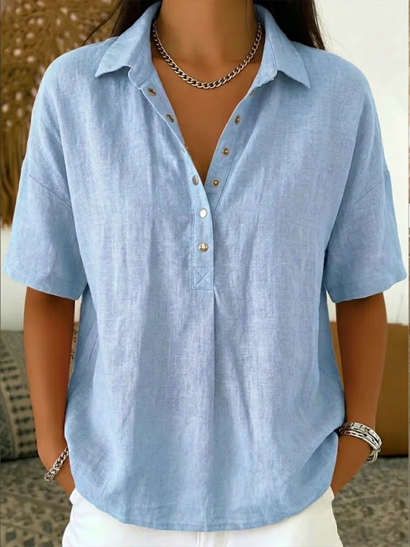BLOUSE À COL EN V POUR FEMMES