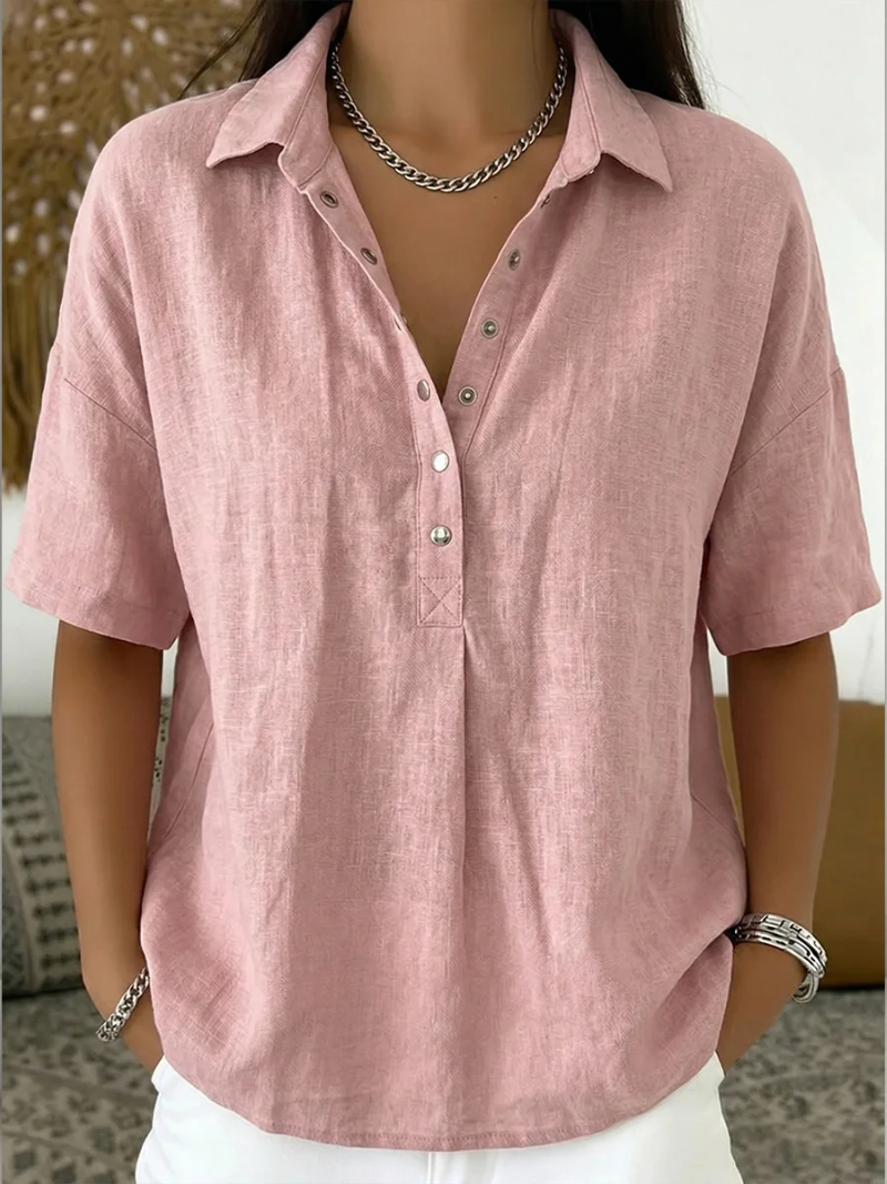 BLOUSE À COL EN V POUR FEMMES