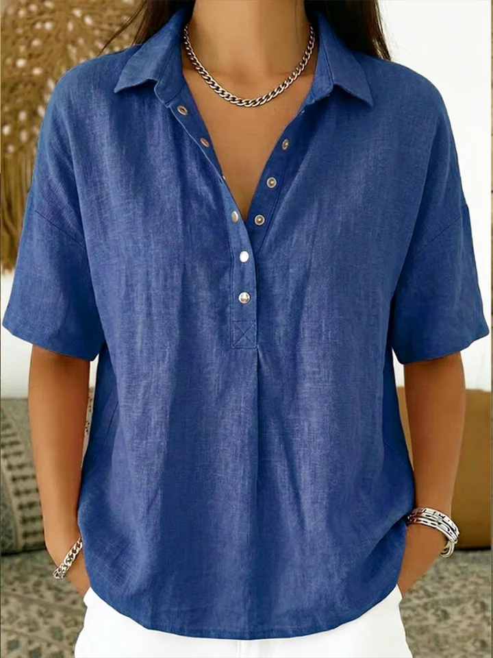 BLOUSE À COL EN V POUR FEMMES
