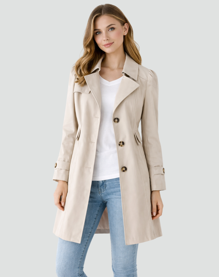 TRANCHÉE MANTEAU CLASSIQUE À REVERS POUR FEMMES