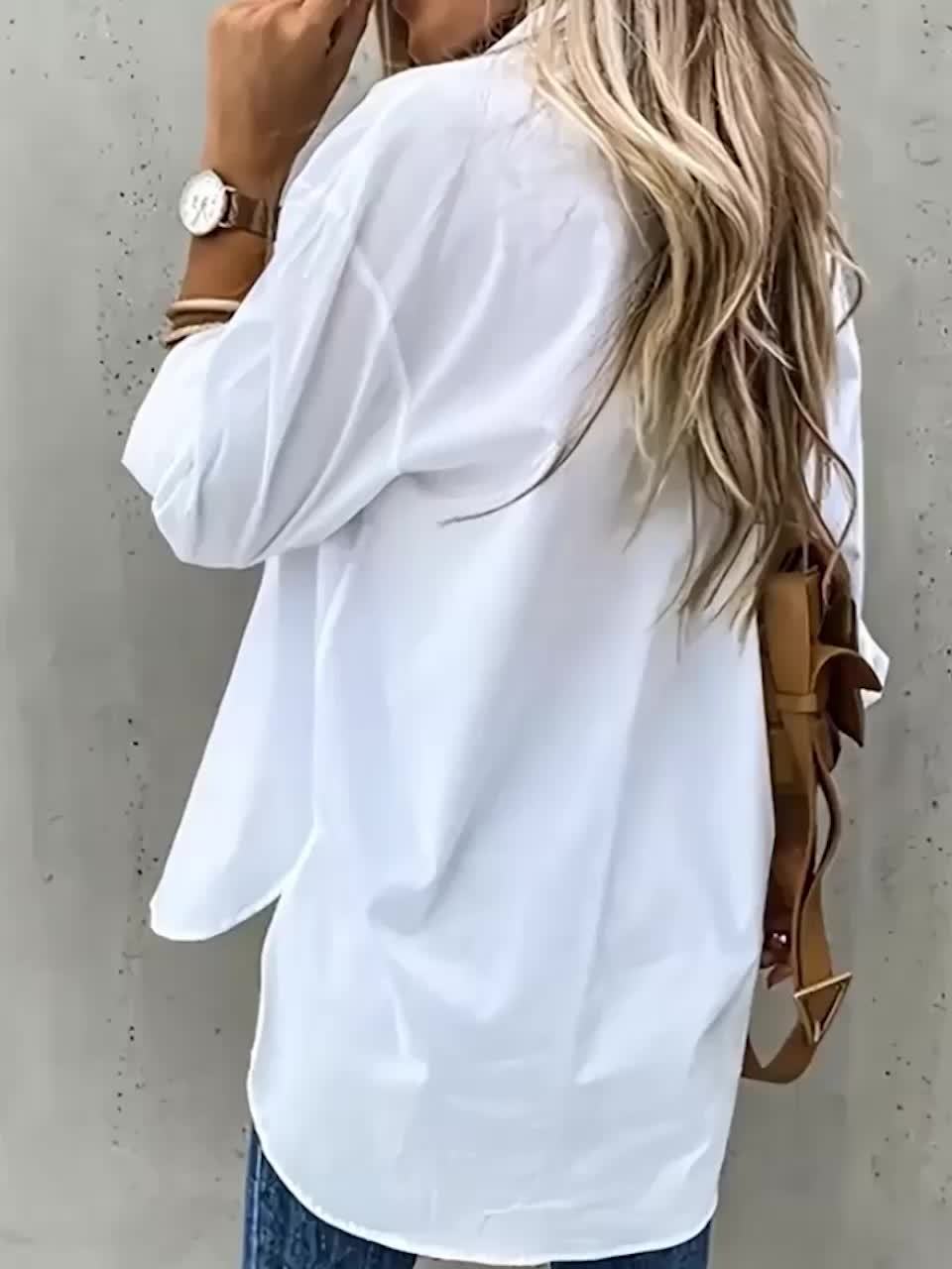 BLOUSE À MANCHES CHIC QUOTIDIENNE POUR FEMMES