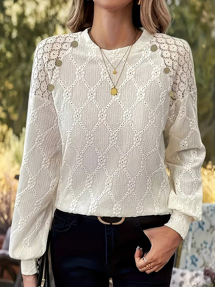 BLOUSE TISSÉE COL ROND POUR FEMMES