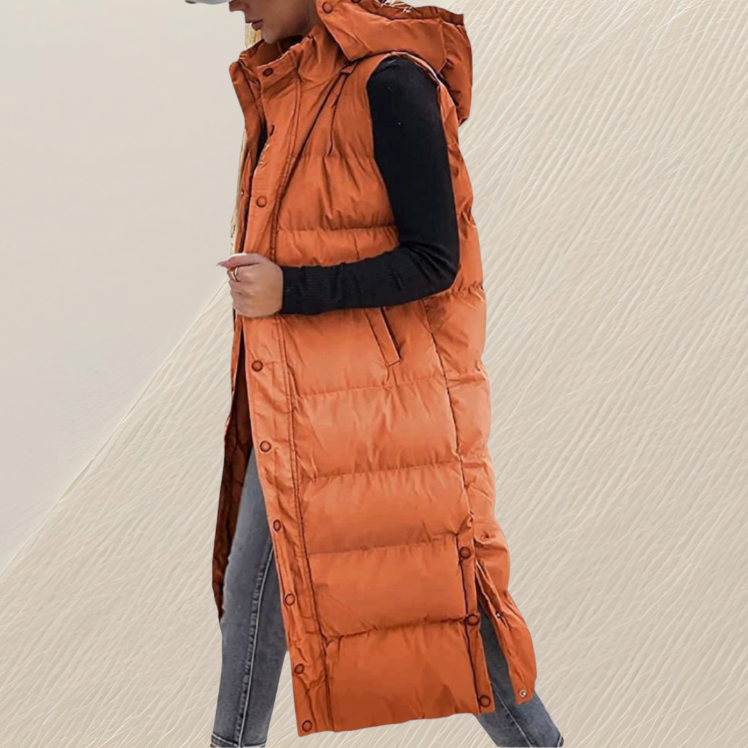 Simone | Gilet Long Matelassé Ample