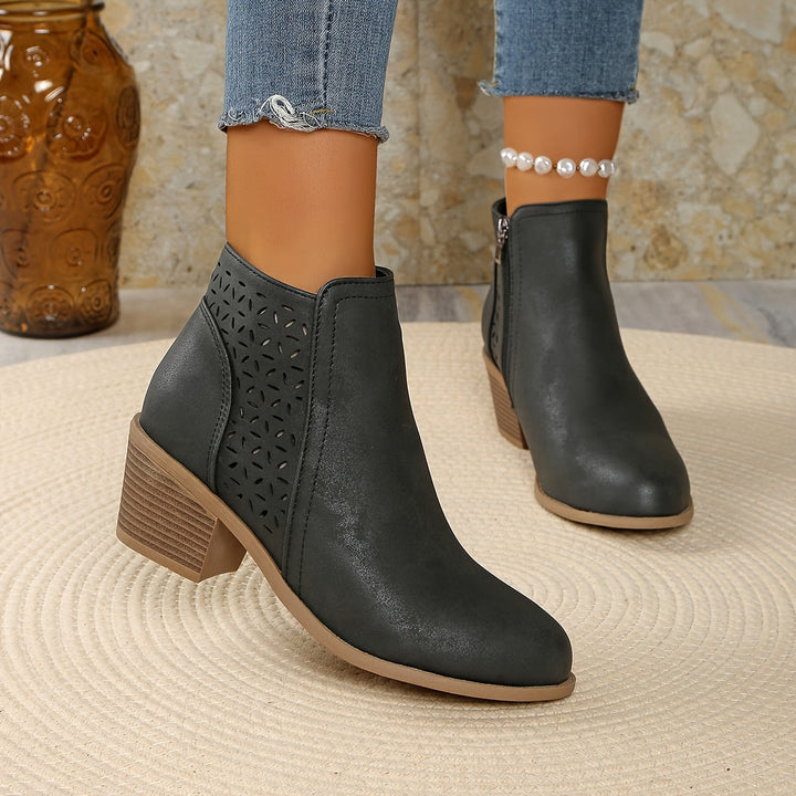 Bottines ajourées à zip - vue portée