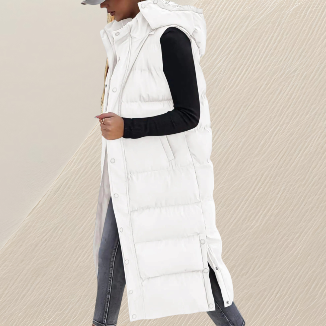 Simone | Gilet Long Matelassé Ample