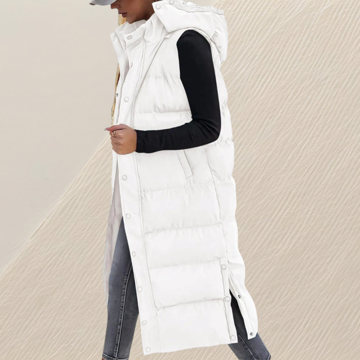 Simone | Gilet Long Matelassé Ample