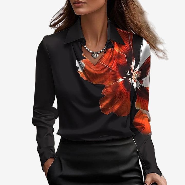 BLOUSE DRAPÉE COL COWL POUR FEMMES