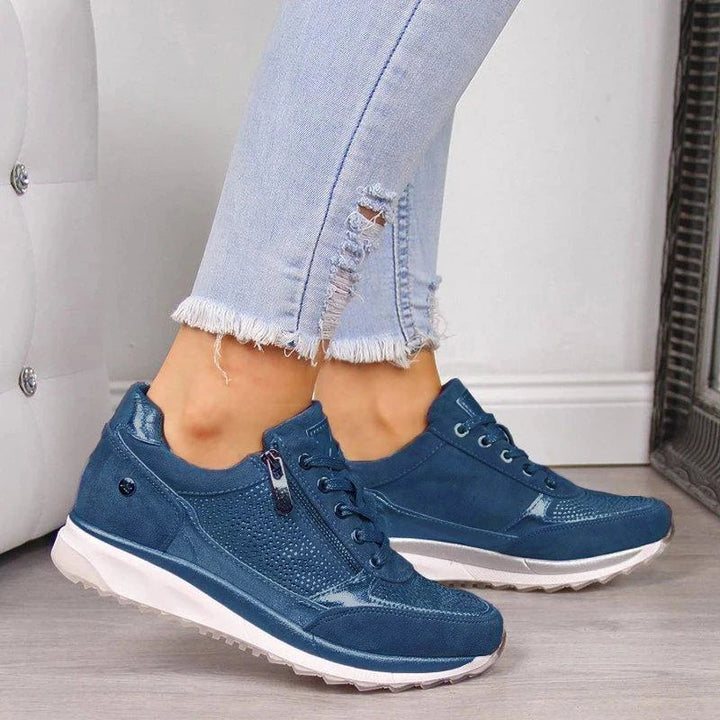 Berthille | Baskets Orthopédiques à Zip Latéral – Bleu