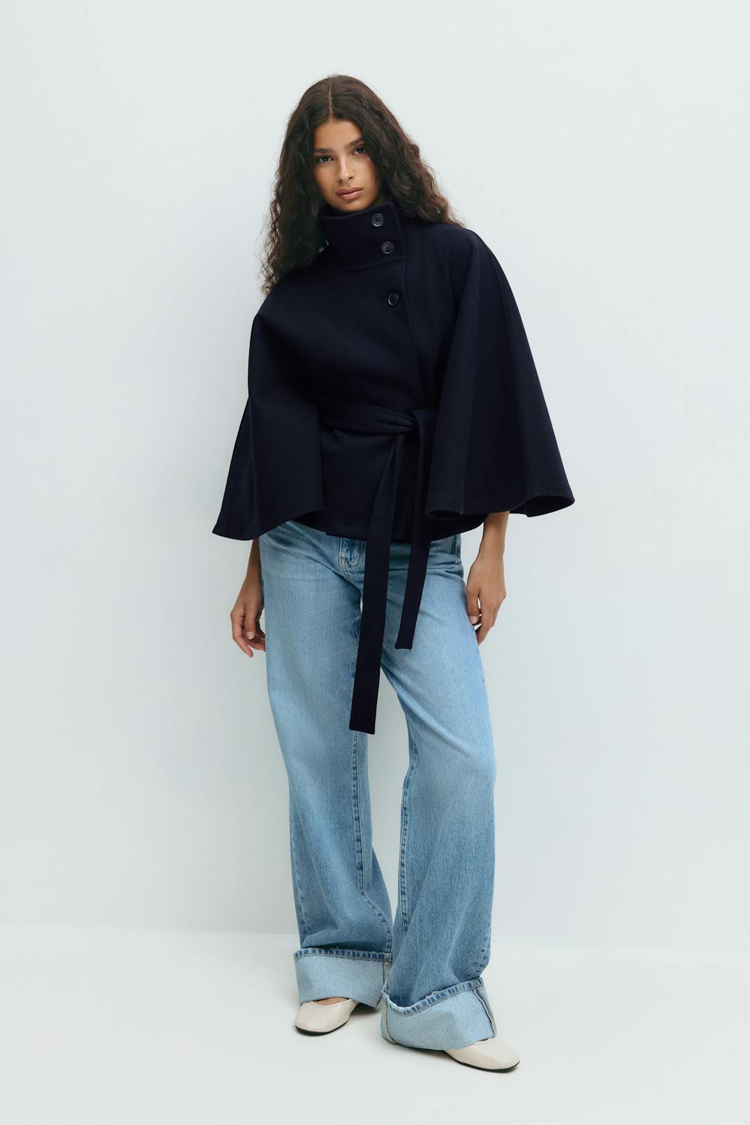 Virginie | Manteau Cape à Ceinture
