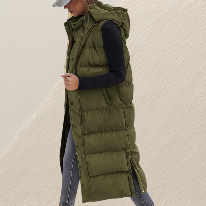 Simone | Gilet Long Matelassé Ample