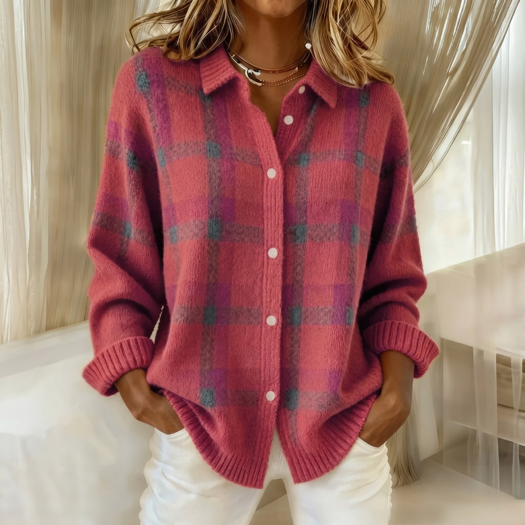 GILET TRICOTÉ À COL POUR FEMMES