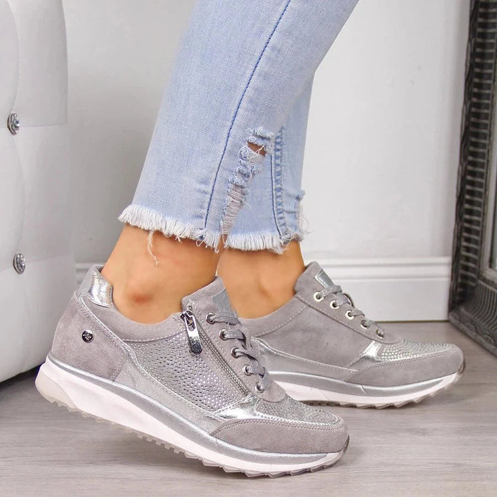 Berthille | Baskets Orthopédiques à Zip Latéral – Gris