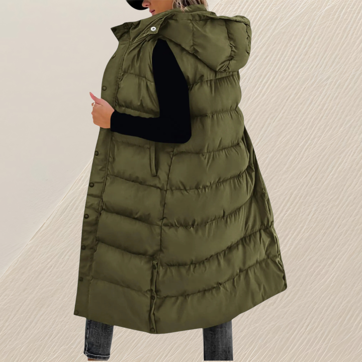 Simone | Gilet Long Matelassé Ample