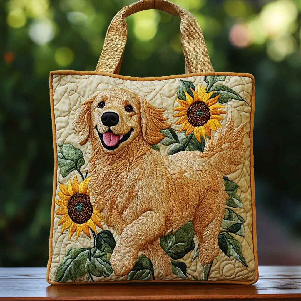 Sac Matelassé Velours Doré