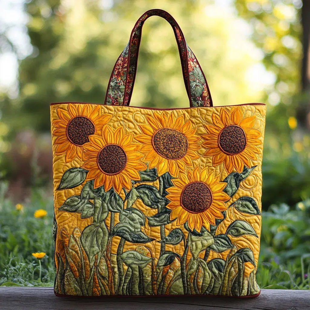 Sac Matelassé Imprimé Tournesol