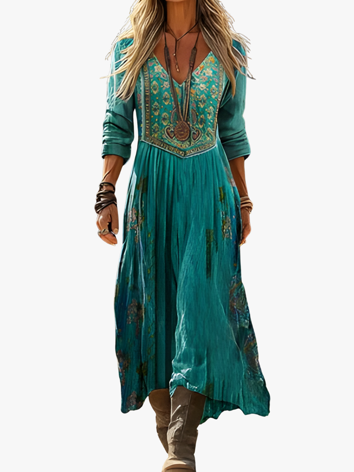 ÉLODIE MOREAU ROBE FLEURIE VINTAGE POUR FEMMES