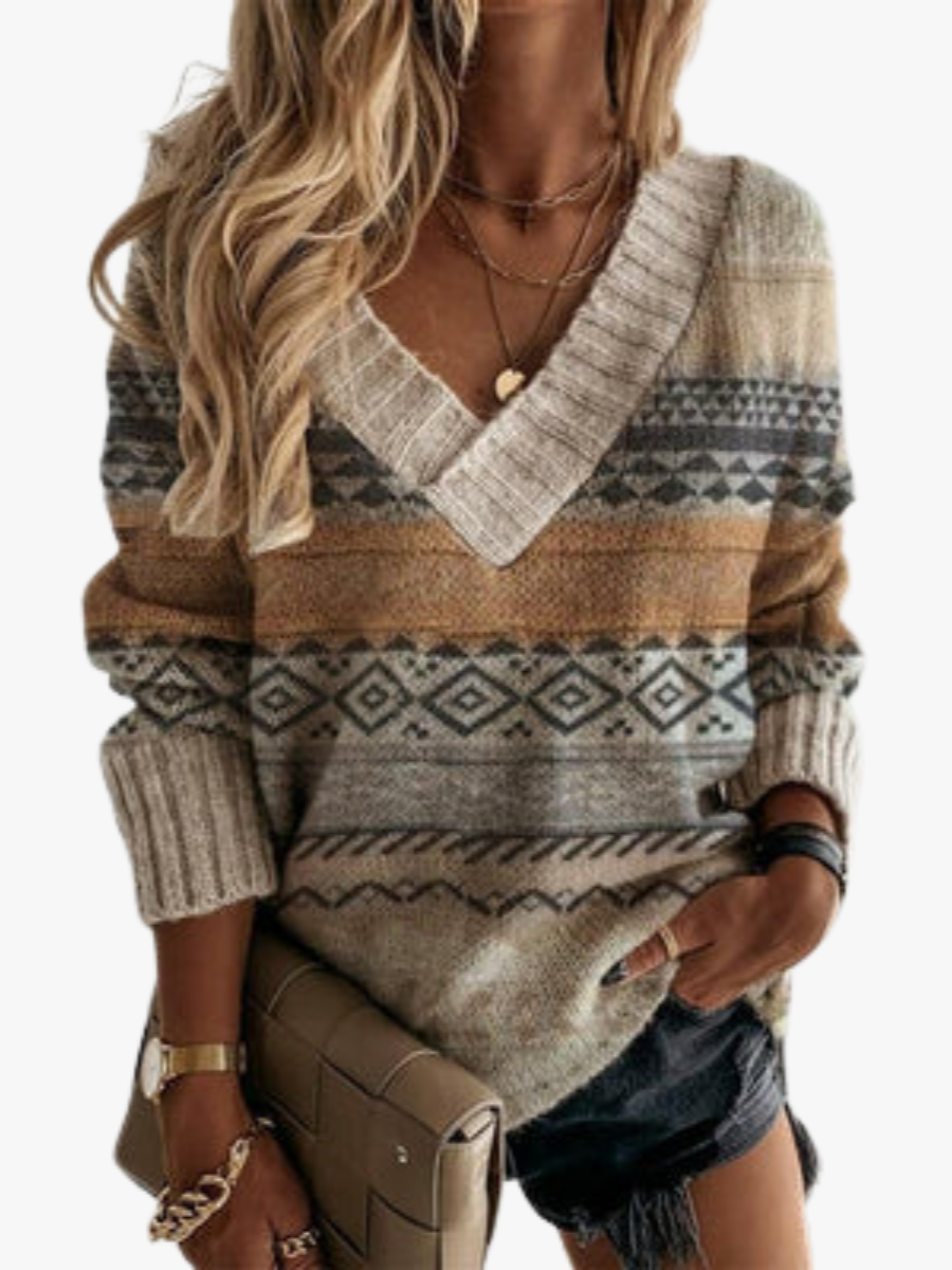 PULL TRICOT PATCHWORK POUR FEMMES
