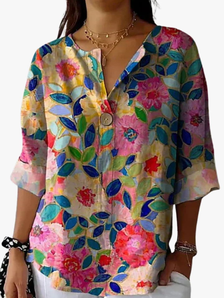 BLOUSE FLEURIE POUR FEMME