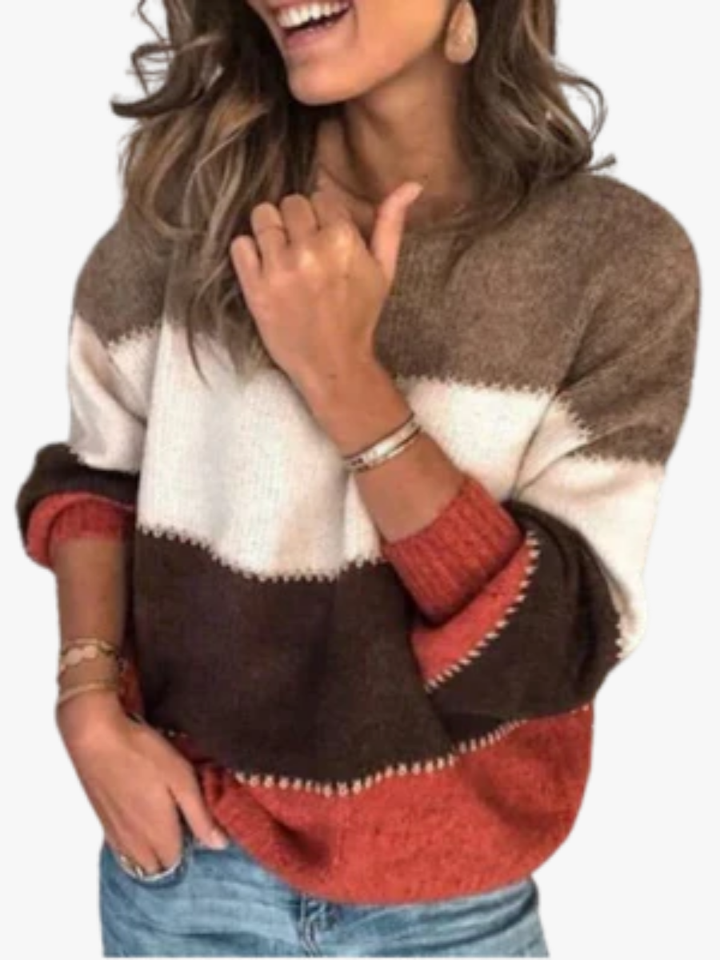 PULL PATCHWORK RAYÉ POUR FEMMES