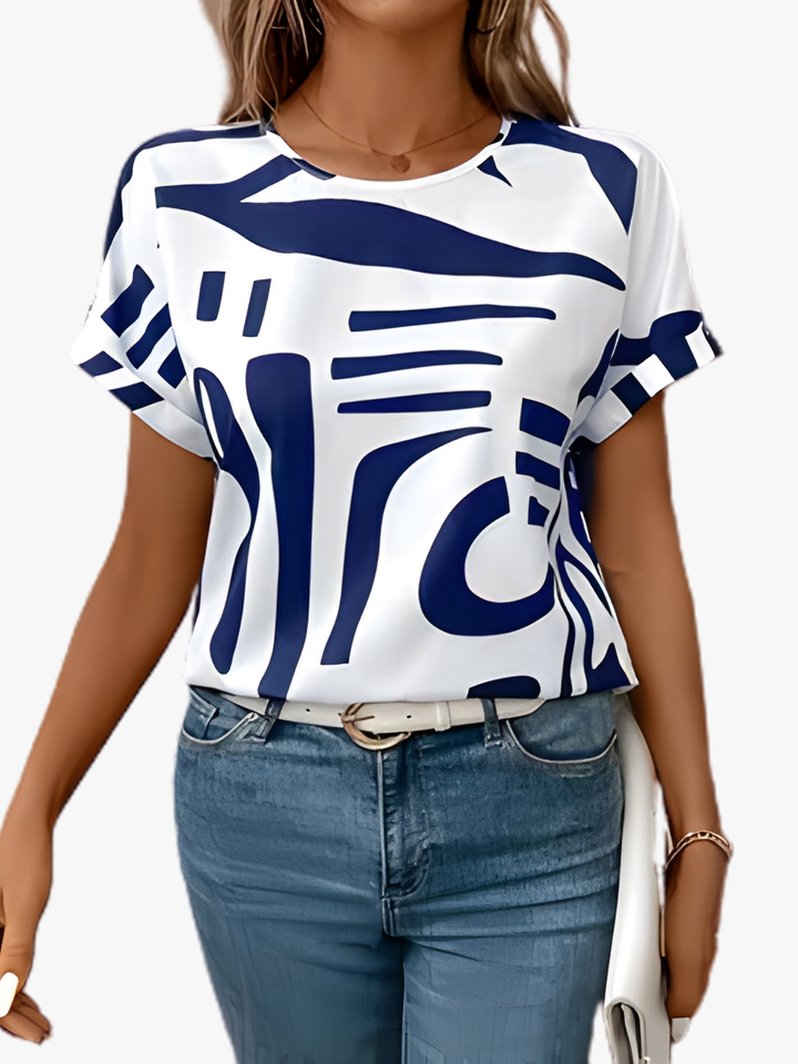 T-SHIRT IMPRIMÉ ABSTRAIT POUR FEMMES