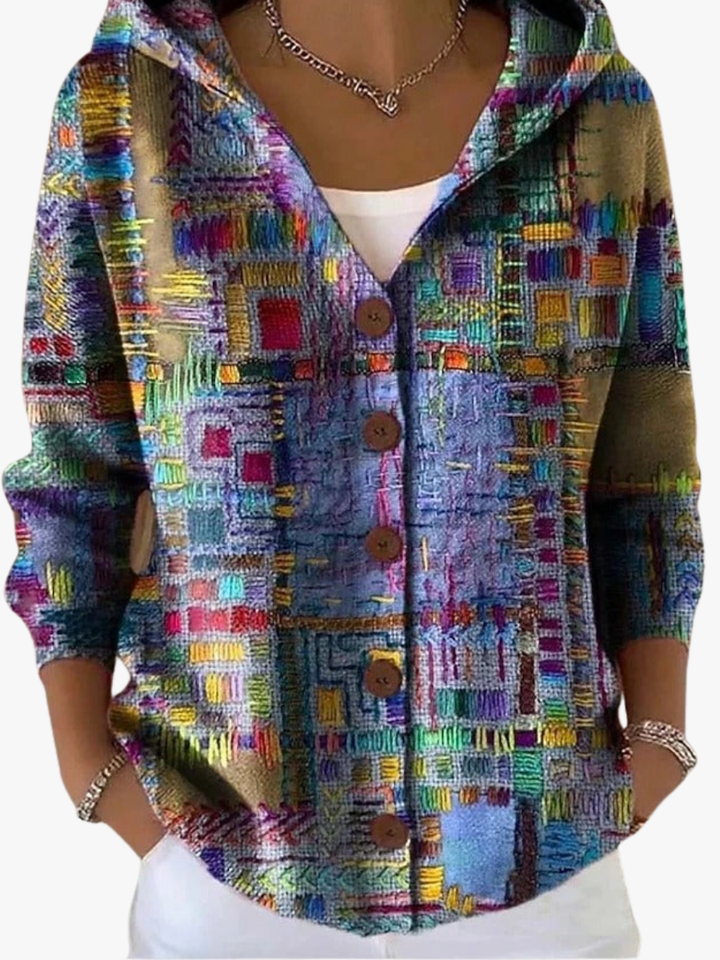 GILET À CAPUCHE PATCHWORK POUR FEMMES