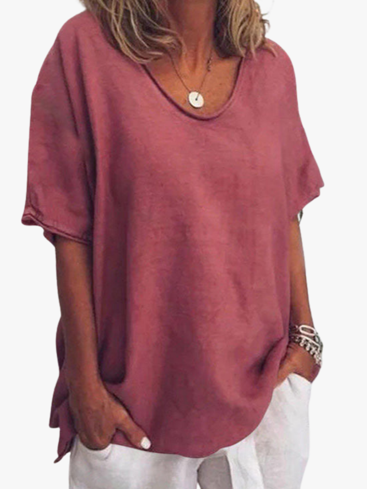 BLOUSE À COL ROND POUR FEMMES