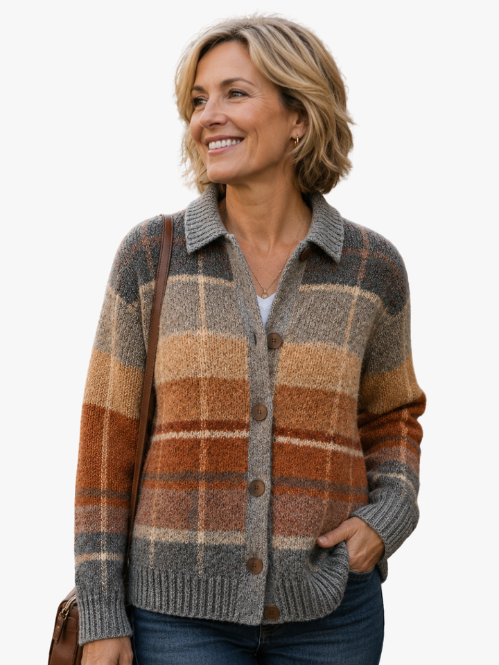 Valentine | Gilet à Carreaux Chic