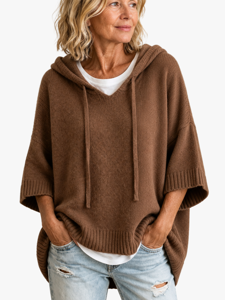 PULL AMPLE À CAPUCHE POUR FEMMES