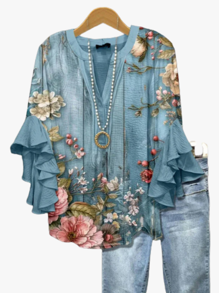 BLOUSE IMPRIMÉE FLEURS POUR FEMMES