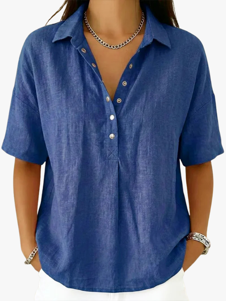 BLOUSE À COL EN V POUR FEMMES